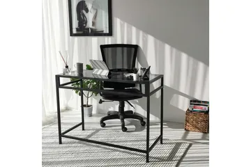 Sabani Skrivebord 100 cm - Glass/Røykfarget/Svart - Møbler - Bord - Kontorbord - Skrivebord