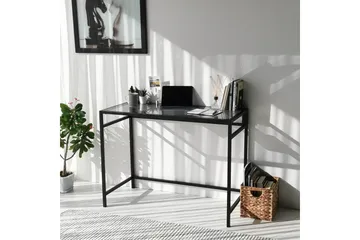 Sabani Skrivebord 100 cm - Glass/Røykfarget/Svart - Møbler - Bord - Kontorbord - Skrivebord