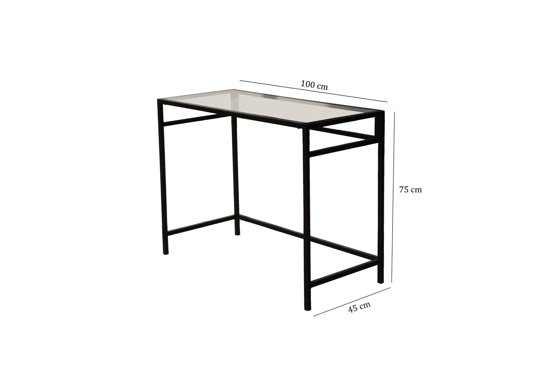 Sabani Skrivebord 100 cm - Glass/Svart - Møbler - Bord - Kontorbord - Skrivebord