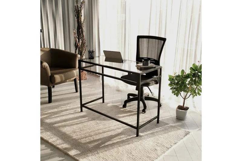 Sabani Skrivebord 100 cm - Glass/Svart - Møbler - Bord - Kontorbord - Skrivebord