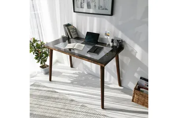 Sabani Skrivebord 110 cm - Glass/Valnøttbrun - Møbler - Bord - Kontorbord - Skrivebord