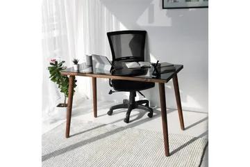 Sabani Skrivebord 110 cm - Glass/Valnøttbrun - Møbler - Bord - Kontorbord - Skrivebord