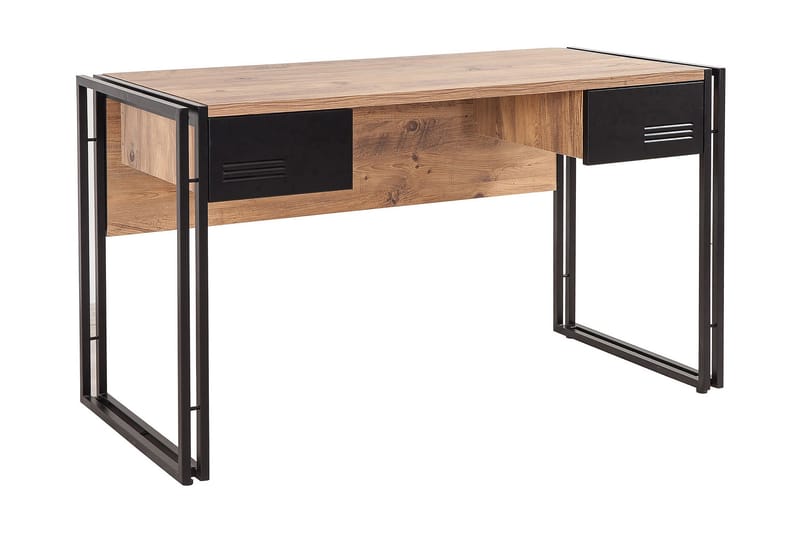 Sapphira Skrivebord 139 cm med Oppbevaring 2 Skuffer - Tre/Svart - Møbler - Bord - Kontorbord - Skrivebord