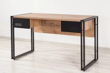 Sapphira Skrivebord 139 cm med Oppbevaring 2 Skuffer - Tre/Svart - Møbler - Bord - Kontorbord - Skrivebord