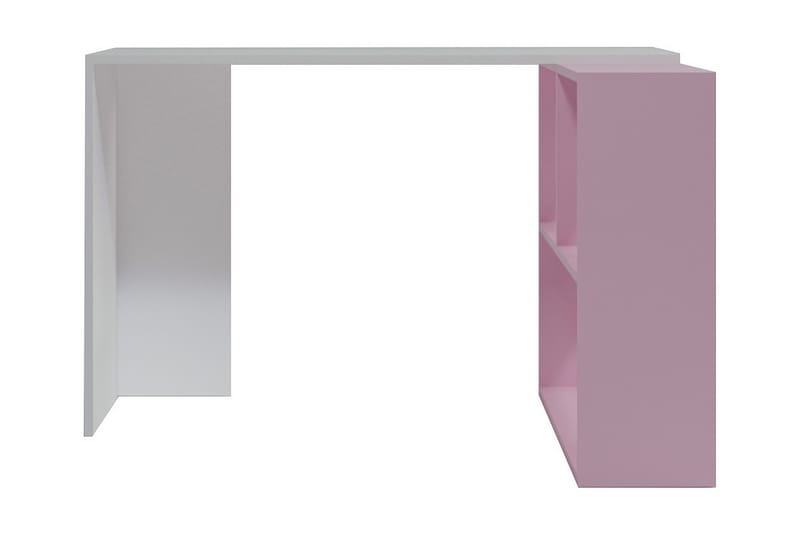 Sardunya Skrivebord 120 cm med Oppbevaringshyller - Hvit/Rosa - Skrivebord