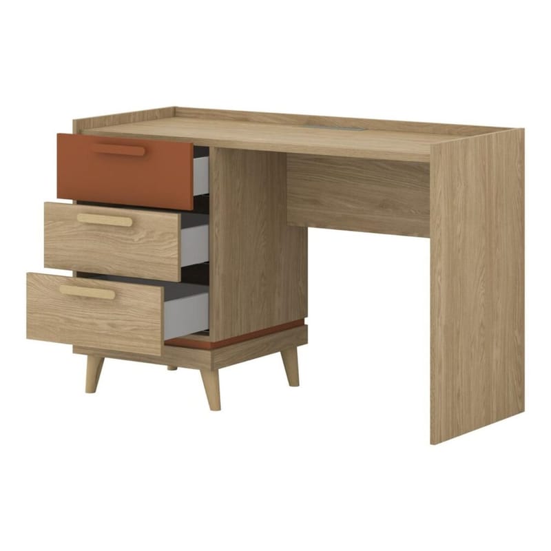 Skrivebord Scandi med 3 skuffer - Oljet eik - Møbler - Bord - Kontorbord - Skrivebord