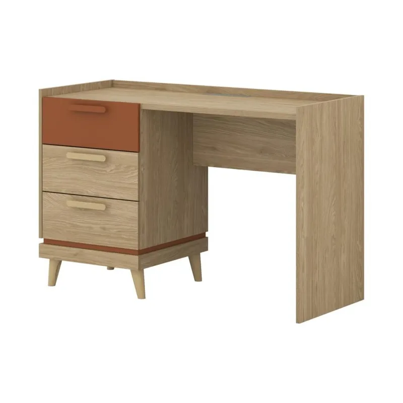 Skrivebord Scandi med 3 skuffer, Oljet eik