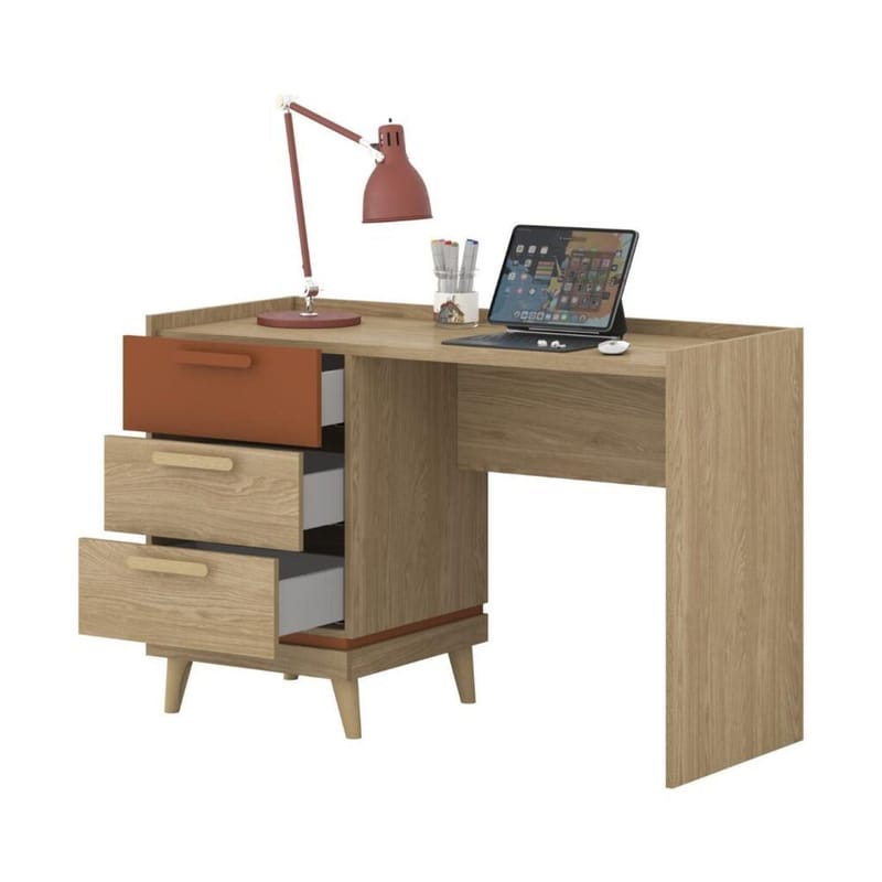 Skrivebord Scandi med 3 skuffer - Oljet eik - Møbler - Bord - Kontorbord - Skrivebord