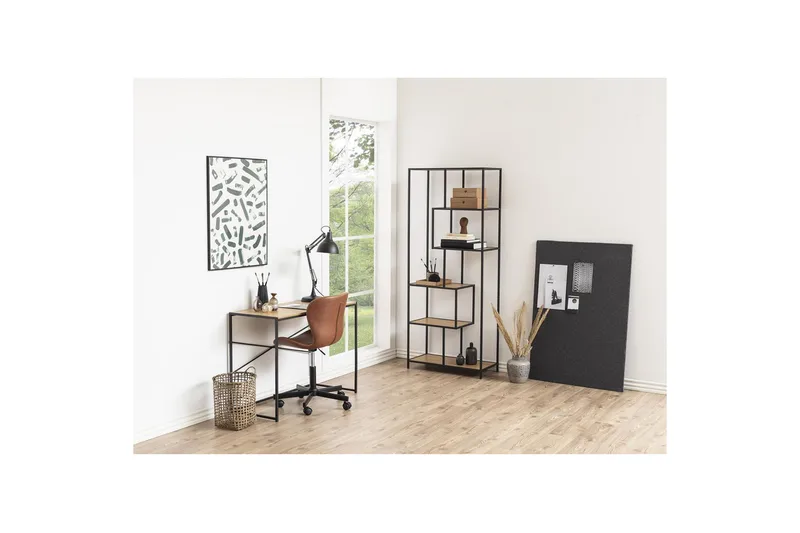 Seaford Skrivebord 100x45x75 cm Eik/Svart, undefined