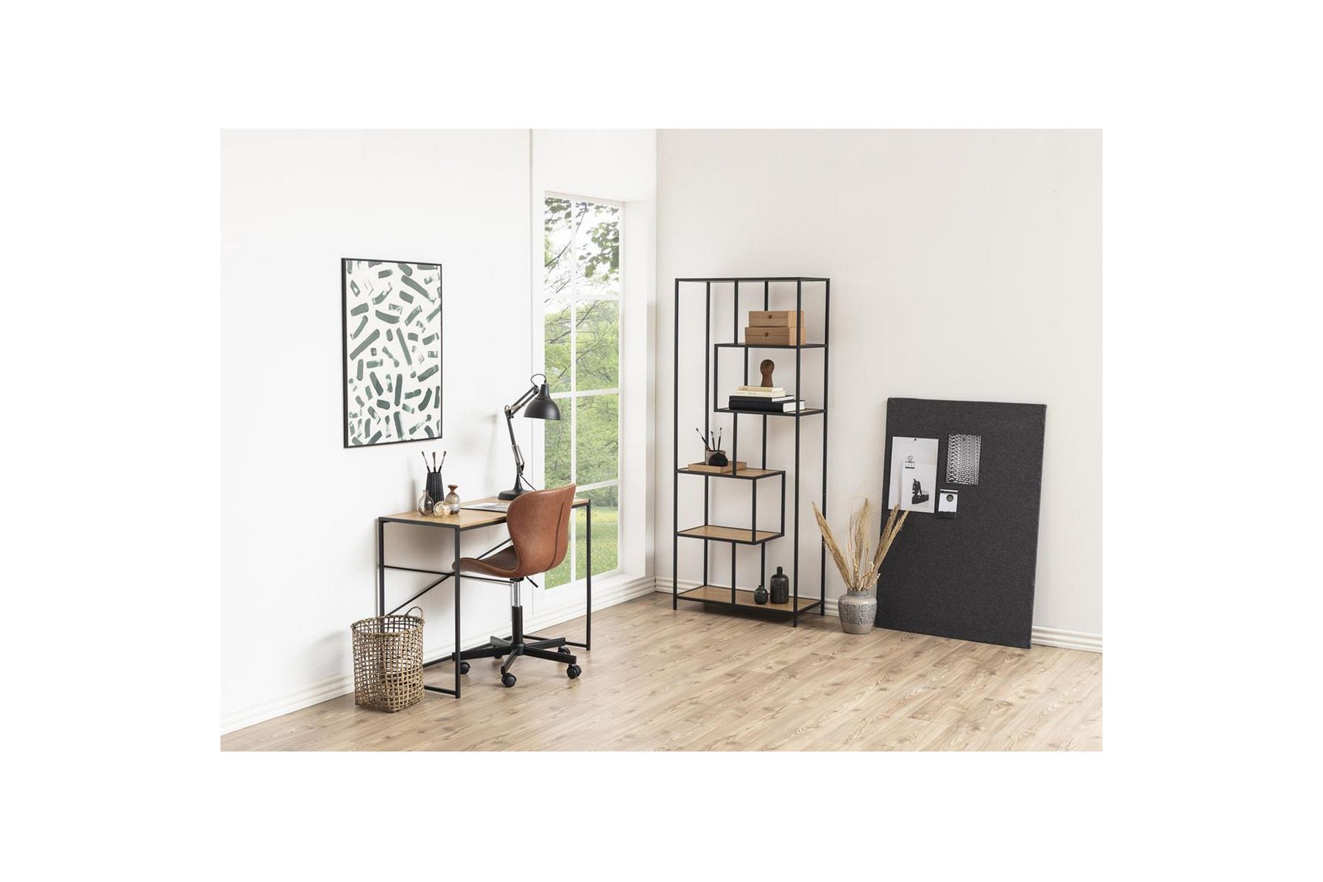 Seaford Skrivebord 100x45x75 cm Eik/Svart -