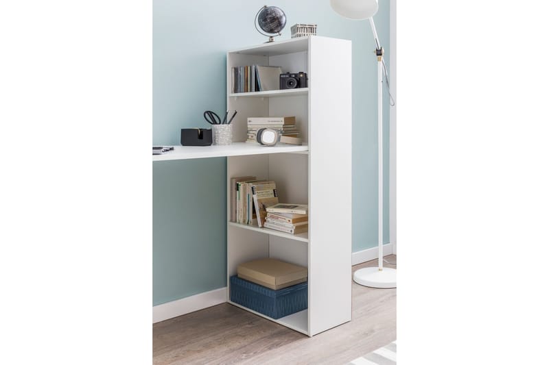 Shuping Skrivebord 120 cm med Oppbevaringshyller - Hvit - Møbler - Bord - Kontorbord - Skrivebord