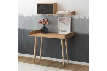 Skaberg Skrivebord 100 cm med Oppbevaring Vegghylle - Grå/Tre - Møbler - Bord - Kontorbord - Skrivebord