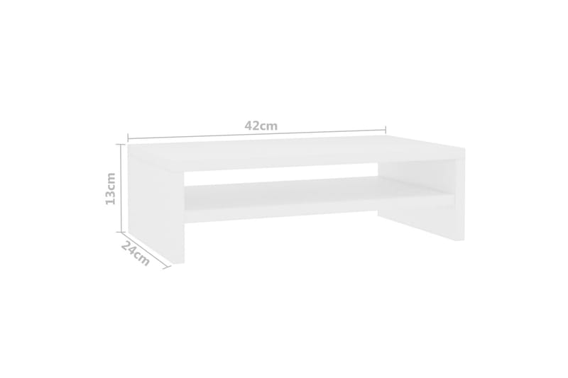 Skjermstativ hvit 42x24x13 cm sponplate - Hvit - Skrivebord