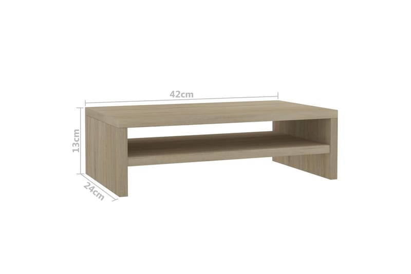 Skjermstativ sonoma eik 42x24x13 cm sponplate - Brun - Skrivebord