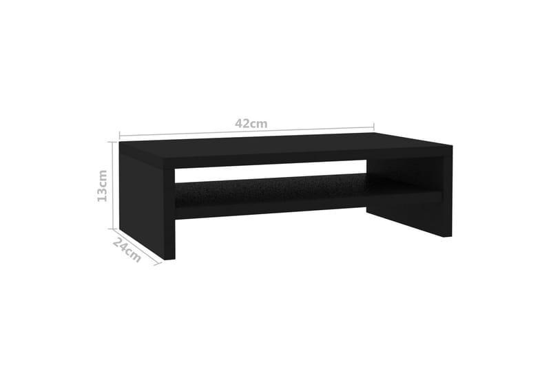 Skjermstativ svart 42x24x13 cm sponplate - Svart - Skrivebord