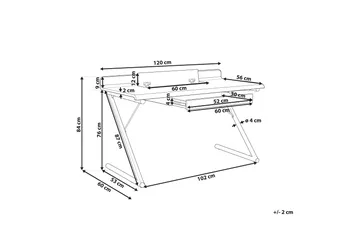 Skrivebord 120 x 60 cm Hvit/Lyst tre FOCUS - Hvit - Møbler - Bord - Kontorbord - Skrivebord