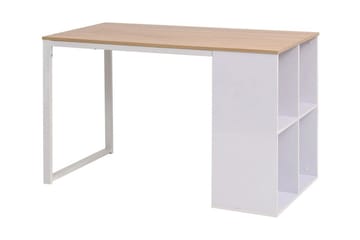 Skrivebord 120x60x75 cm eik og hvit - Møbler - Bord - Kontorbord - Skrivebord