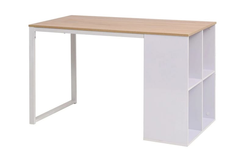 Skrivebord 120x60x75 cm eik og hvit - Skrivebord