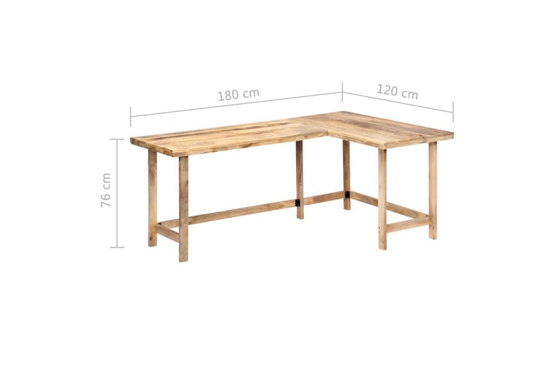 Skrivebord 180x120x76 cm heltre mango - Møbler - Bord - Kontorbord - Skrivebord