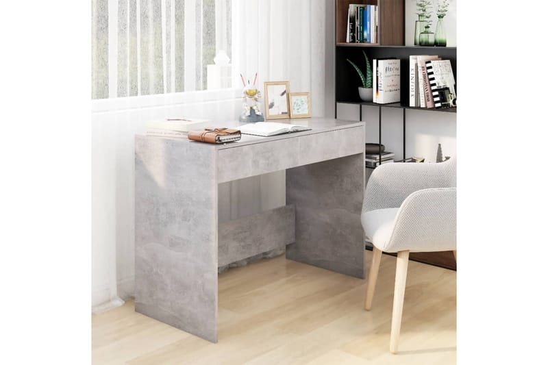 Skrivebord betonggrå 101x50x76,5 cm sponplate - Grå - Møbler - Bord - Kontorbord - Skrivebord