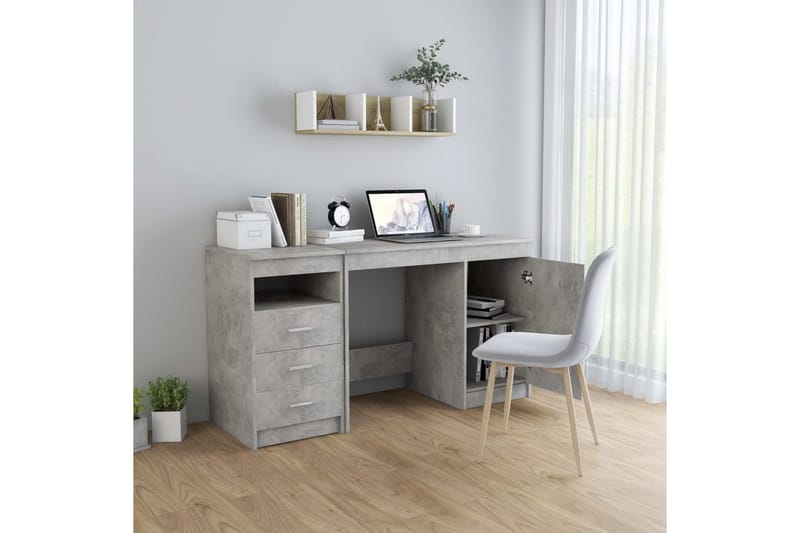 Skrivebord betonggrå 140x50x76 cm sponplate - Skrivebord