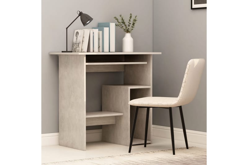 Skrivebord betonggrå 80x45x74 cm sponplate - Møbler - Bord - Kontorbord - Skrivebord