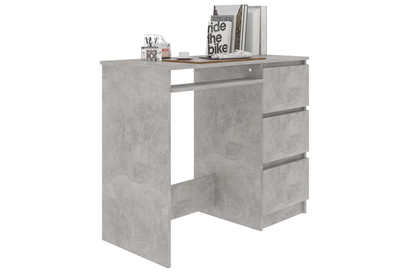 Skrivebord betonggrå 90x45x76 cm sponplate - Grå - Møbler - Bord - Kontorbord - Skrivebord