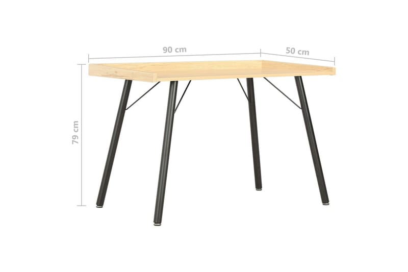 Skrivebord eik 90x50x79 cm - Brun - Møbler - Bord - Kontorbord - Skrivebord