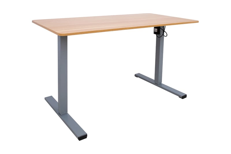 Skrivebord Ergo Optimal med motor 120x60 cm Eik/Grå - Skrivebord