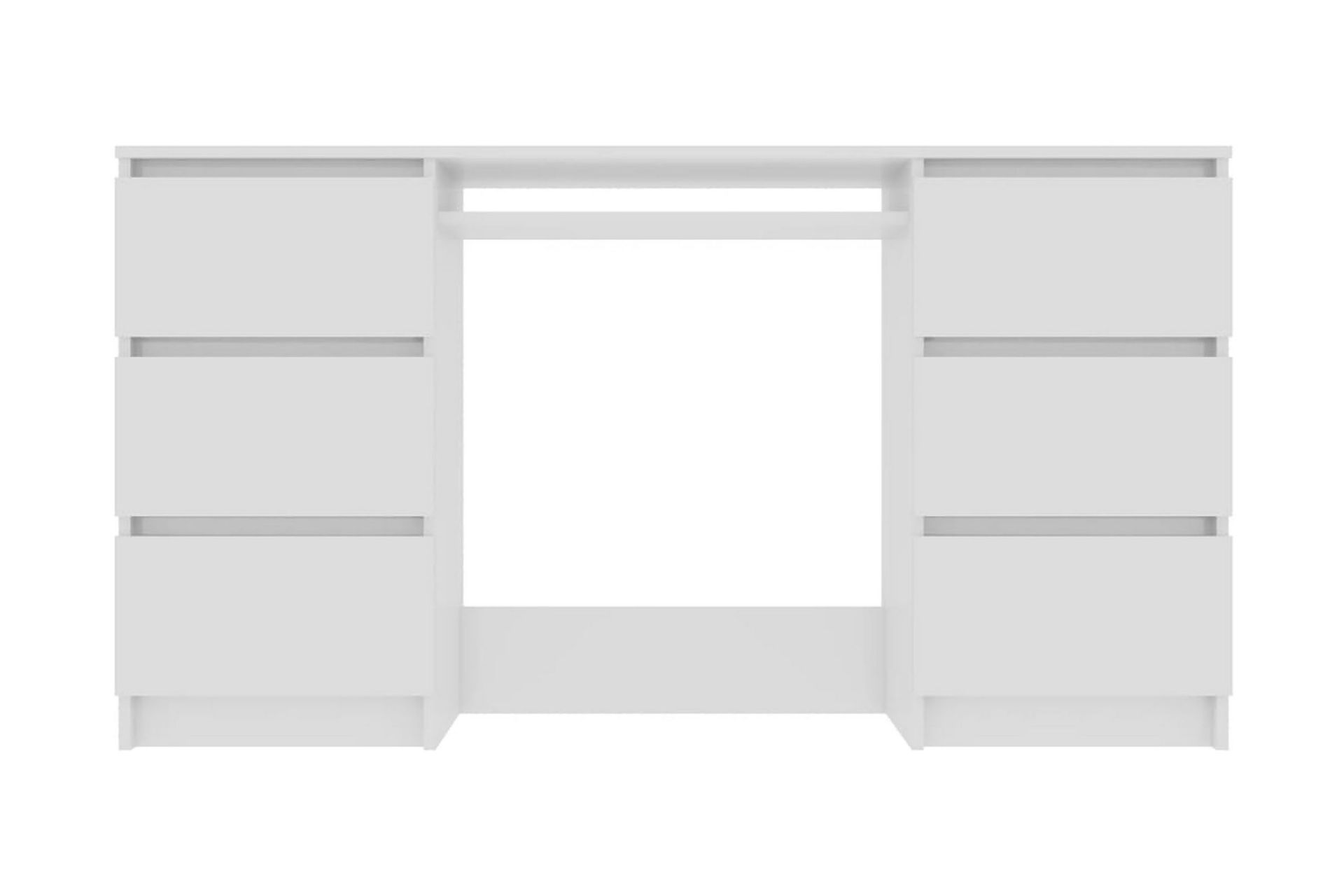 Skrivebord høyglans hvit 140x50x77 cm sponplate - Hvit - Møbler - Bord - Kontorbord - Skrivebord