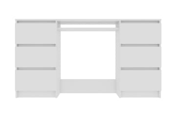 Skrivebord høyglans hvit 140x50x77 cm sponplate - Hvit - Møbler - Bord - Kontorbord - Skrivebord