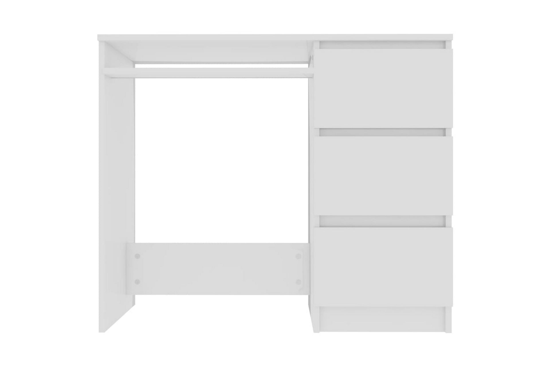 Skrivebord høyglans hvit 90x45x76 cm sponplate - Hvit - Møbler - Bord - Kontorbord - Skrivebord