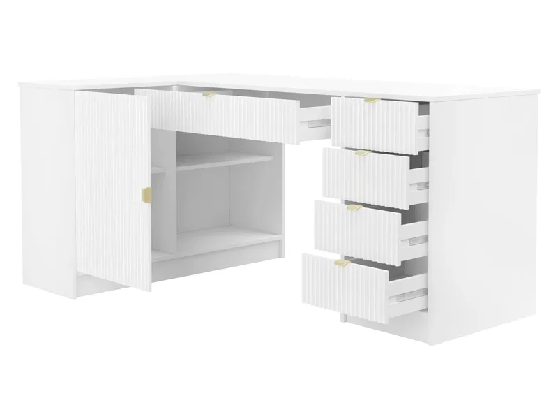 skrivebord Hjørneskrivebord TIRENO hvit - Møbler - Bord - Kontorbord - Skrivebord - Hjørneskrivebord