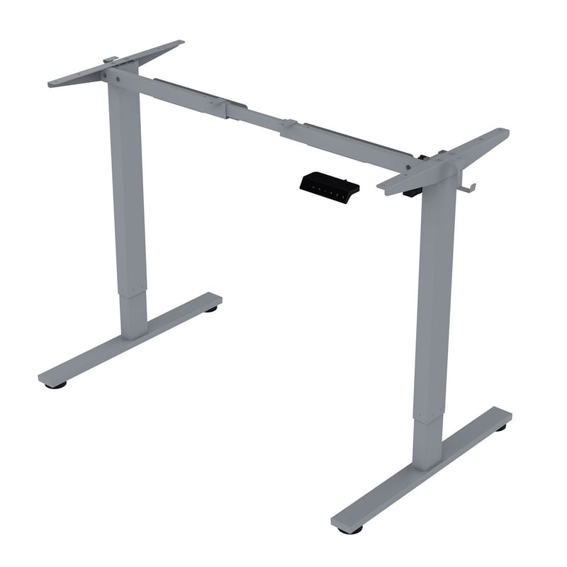 Skrivebord HOME4YOU Ergo Fit med 1 motor 120x60x71,5-116 cm Hvit/sølvgrå - Hvit/sølvgrå - Møbler - Bord - Kontorbord - Skrivebord - Hev og senkbart skrivebord