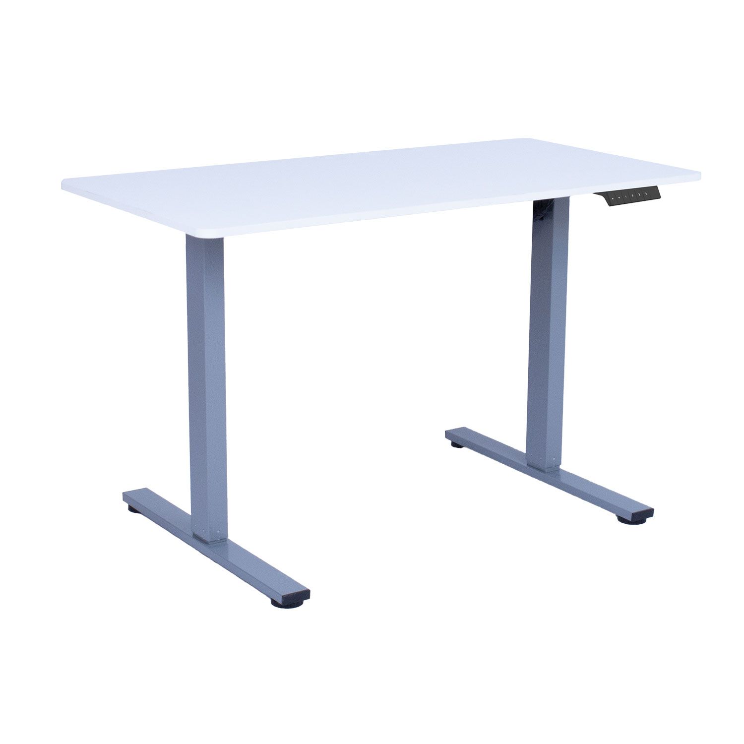Skrivebord HOME4YOU Ergo Fit med 1 motor 120x60x71,5-116 cm Hvit/sølvgrå - Hvit/sølvgrå