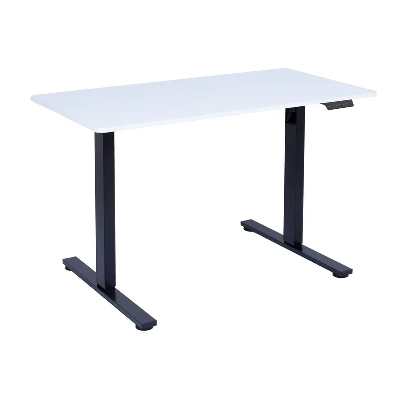 Skrivebord HOME4YOU Ergo Fit med 1 motor 120x60x71,5-116 cm Hvit/svart, Hvit/svart
