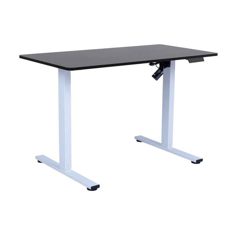 Skrivebord HOME4YOU Ergo Fit med 1 motor 120x60x71,5-116 cm Svart/hvit - Svart/hvit - Møbler - Bord - Kontorbord - Skrivebord - Hev og senkbart skrivebord