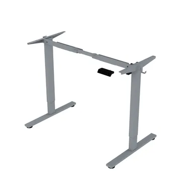 Skrivebord HOME4YOU Ergo Fit med 1 motor 120x60x71,5-116 cm Svart/sølvgrå - Svart/sølvgrå - Møbler - Bord - Kontorbord - Skrivebord - Hev og senkbart skrivebord