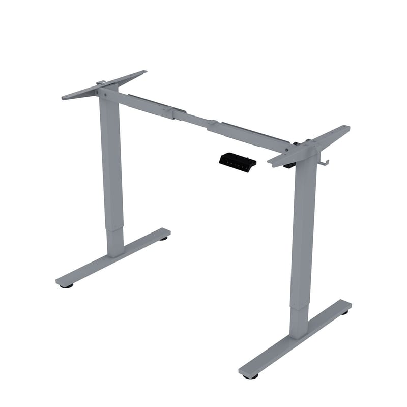 Skrivebord HOME4YOU Ergo Fit med 1 motor 120x60x71,5-116 cm Svart/sølvgrå - Svart/sølvgrå - Møbler - Bord - Kontorbord - Skrivebord - Hev og senkbart skrivebord