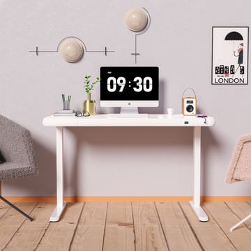 Skrivebord HOME4YOU Ergo Fit med 1 motor 122x62x73,5-118 cm Hvit - Hvit - Møbler - Bord - Kontorbord - Skrivebord - Hev og senkbart skrivebord