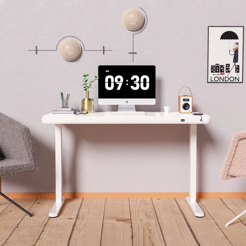 Skrivebord HOME4YOU Ergo Fit med 1 motor 122x62x73,5-118 cm Hvit - Hvit - Møbler - Bord - Kontorbord - Skrivebord - Hev og senkbart skrivebord