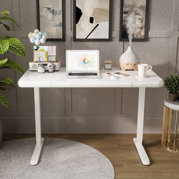 Skrivebord HOME4YOU Ergo Fit med 1 motor 122x62x73,5-118 cm Hvit - Hvit - Møbler - Bord - Kontorbord - Skrivebord - Hev og senkbart skrivebord