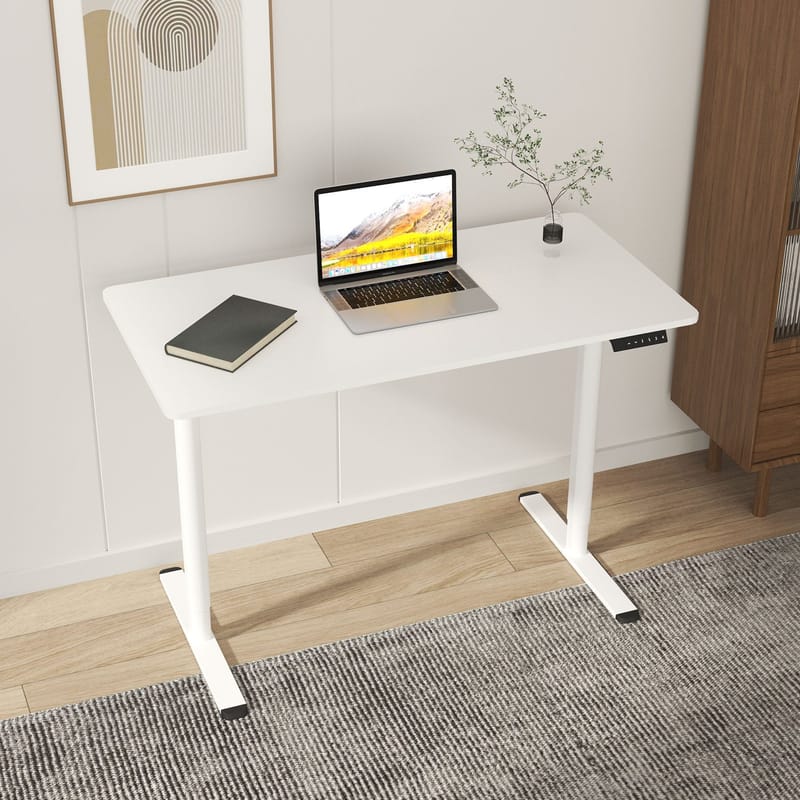 Skrivebord HOME4YOU Ergo Light med 1 motor 120x60x72,5–117,5 cm Hvit - Hvit - Møbler - Bord - Kontorbord - Skrivebord - Hev og senkbart skrivebord