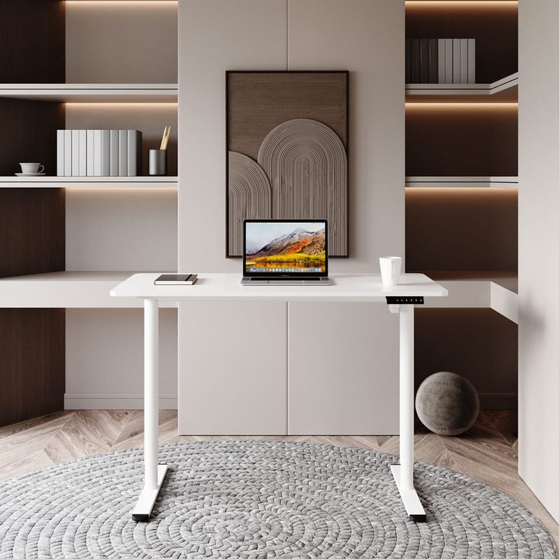 Skrivebord HOME4YOU Ergo Light med 1 motor 120x60x72,5–117,5 cm Hvit - Hvit - Møbler - Bord - Kontorbord - Skrivebord - Hev og senkbart skrivebord