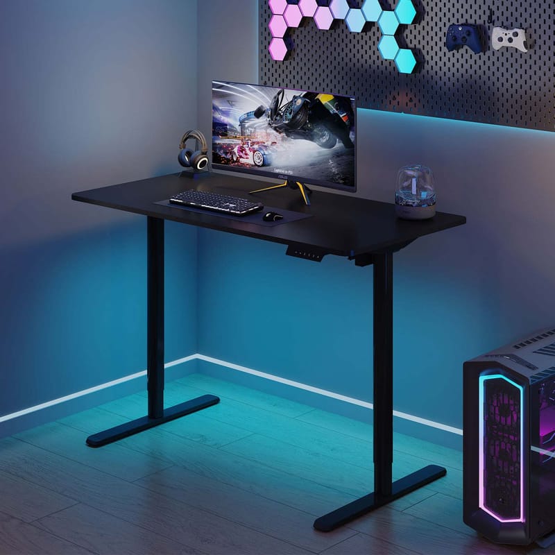 Skrivebord HOME4YOU Ergo Light med 1 motor 120x60x72,5–117,5 cm Svart - Svart - Møbler - Bord - Kontorbord - Skrivebord - Hev og senkbart skrivebord