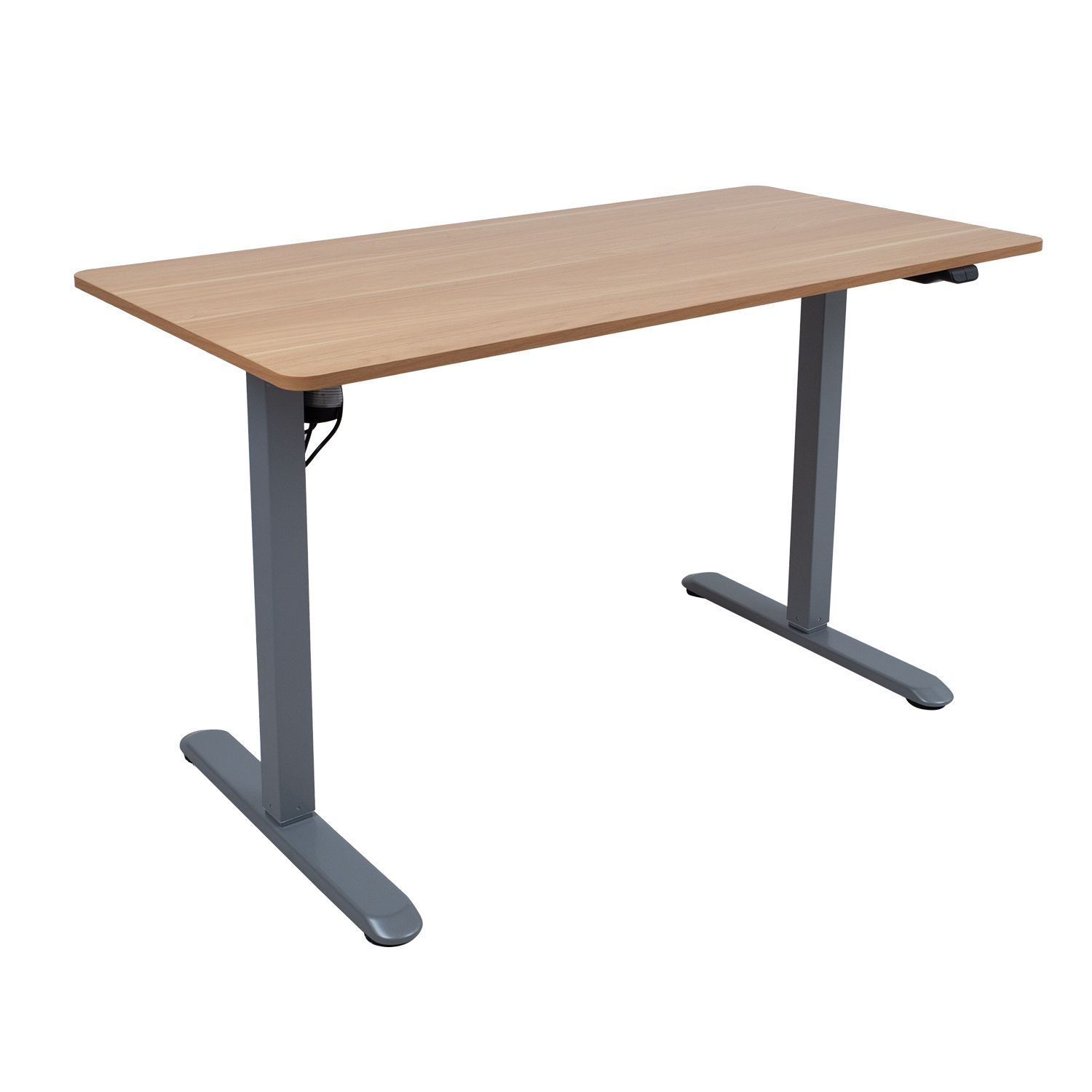 Skrivebord HOME4YOU Ergo Light med 1 motor 120x60x73-118 cm Eik/sølvgrå - eik/sølvgrå