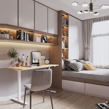 Skrivebord HOME4YOU Ergo Light med 1 motor 120x60x73-118 cm Hvit - hvit - Møbler - Bord - Kontorbord - Skrivebord - Hev og senkbart skrivebord