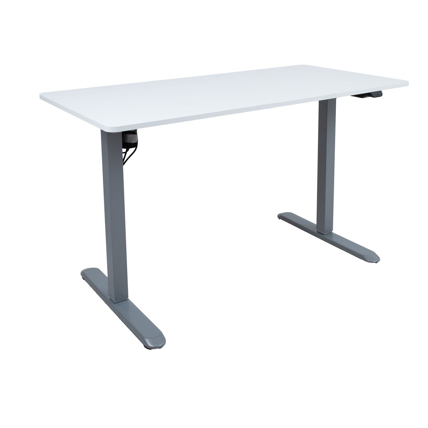 Skrivebord HOME4YOU Ergo Light med 1 motor 120x60x73-118 cm Hvit/sølvgrå - hvit/sølvgrå