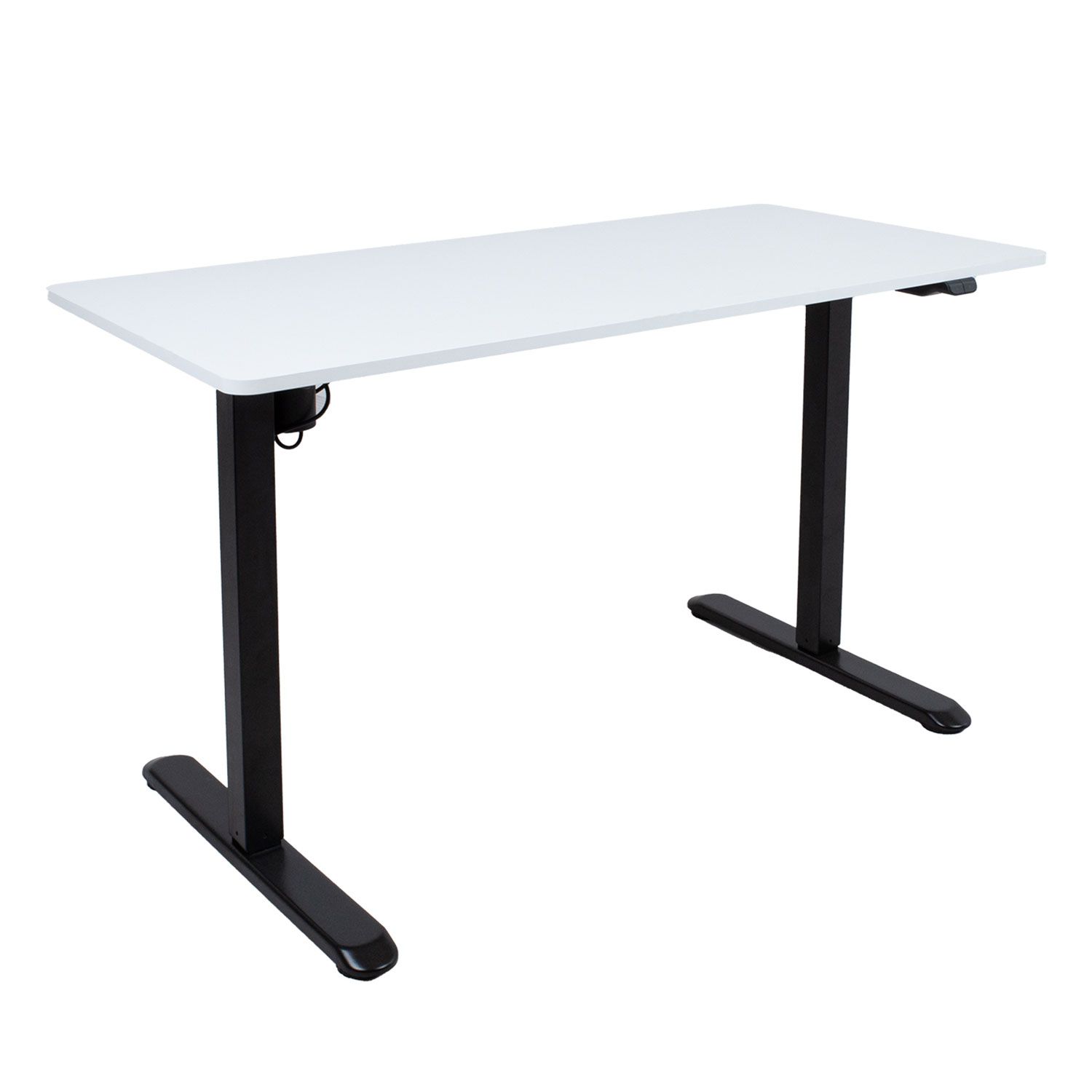 Skrivebord HOME4YOU Ergo Light med 1 motor 120x60x73-118 cm Hvit/svart - hvit/svart