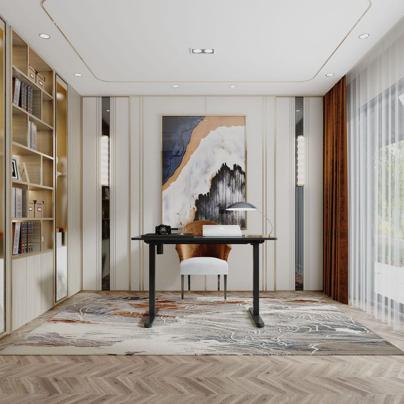 Skrivebord HOME4YOU Ergo Light med 1 motor 120x60x73-118 cm Svart/sølvgrå - svart/sølvgrå - Møbler - Bord - Kontorbord - Skrivebord - Hev og senkbart skrivebord